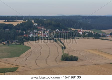 aerial view of Neukirchen in Schwandorf in bavaria