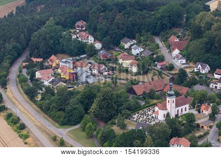 aerial view of Neukirchen in Schwandorf in bavaria