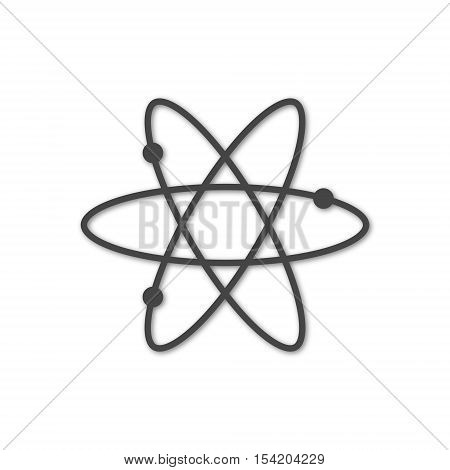 Simple Vector Atom icon on white background