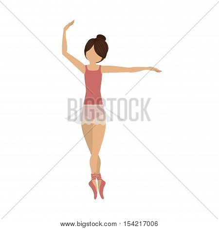 colorful dancer pirouette fourth position vector illustration