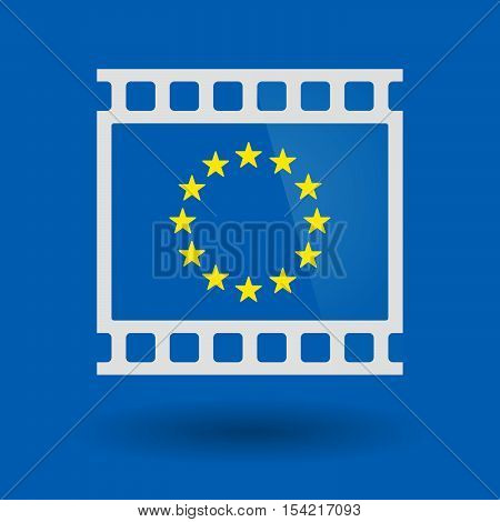Isolated 35Mm Film Frame Slide Photogram With  The Eu Flag Stars