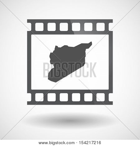 Isolated 35Mm Film Frame Slide Photogram With  The Map Of Syria