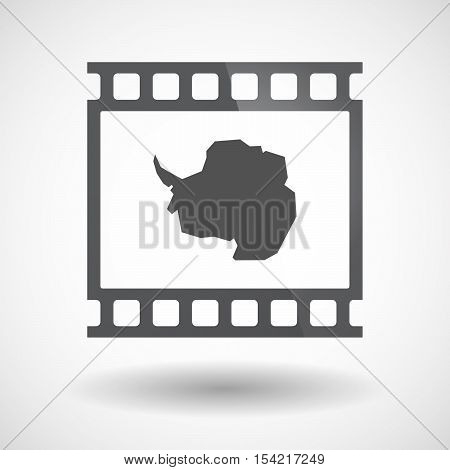 Isolated 35Mm Film Frame Slide Photogram With  The Map Of  Antarctica