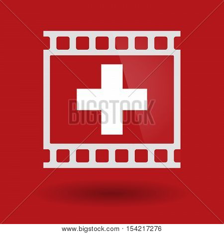 Isolated 35Mm Film Frame Slide Photogram With   The Swiss Flag
