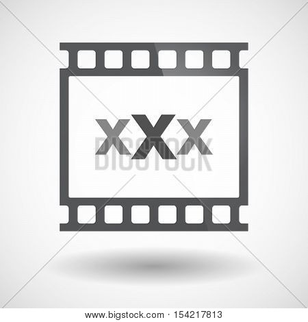 Isolated 35Mm Film Frame Slide Photogram With  A Xxx Letter Icon