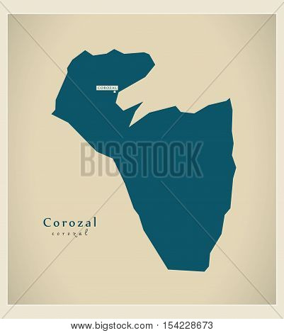 Modern Map - Corozal BZ Belize illustration vector