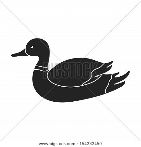 Duck icon in black style isolated on white background. Hunting symbol vector illustration.