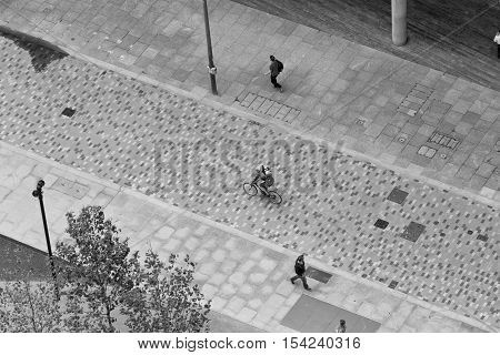Aerial view looking down on Sumner Street from the new Tate Modern Extension building South London