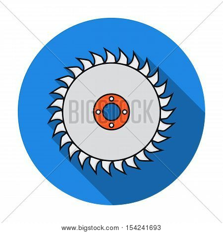 Saw disc icon in flat style isolated on white background. Sawmill and timber symbol vector illustration.