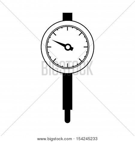 black silhouette micrometer with gauge needle vector illustration