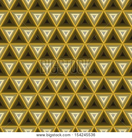 Abstract Seamless Textile Pattern. Colorful Glolden Background With Triangle