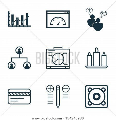 Set Of 9 Universal Editable Icons. Can Be Used For Web, Mobile And App Design. Includes Icons Such A