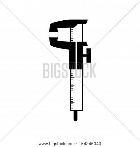 black silhouette gauge with ruler and measurements vector illustration