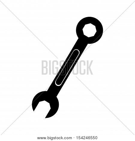 black silhouette a metallic wrench vector illustration