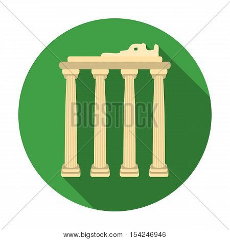 Turkish ruins icon in flat style isolated on white background. Turkey symbol vector illustration.