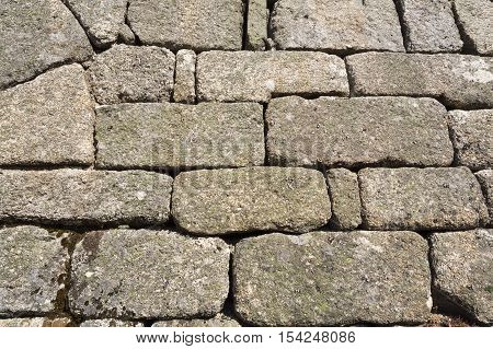 Detail of the ruins of the medieval Romanesque castle in Castro Laboreiro Northern Portugal