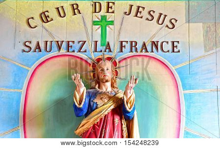 Loix France - september 26 2016 : the Sainte Catherine church