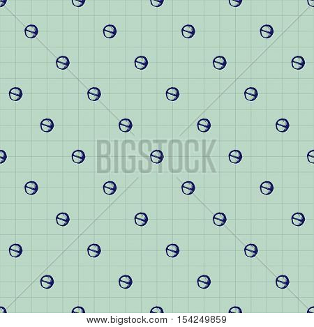 Healthcare and medicine. Vector doodle seamless pattern with pills. Medical hand drawn icons on checkered background.