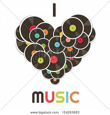 I love music - icon isolated on white background