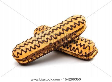 biscuit cake sandwich isolated on white background