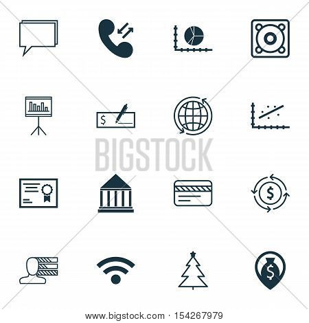 Set Of 16 Universal Editable Icons. Can Be Used For Web, Mobile And App Design. Includes Icons Such
