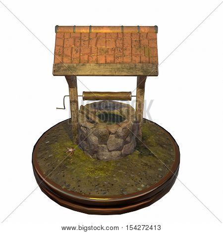 3d illustration of old magic well. isolated on white background