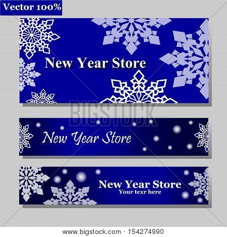 New year website header and banner set. Winter leaderboard Vector