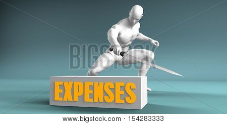 Cutting Expenses and Cut or Reduce Concept 3d Illustration Render