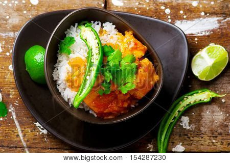Run Down Codfish. in Tomato Sauce.seletive focus