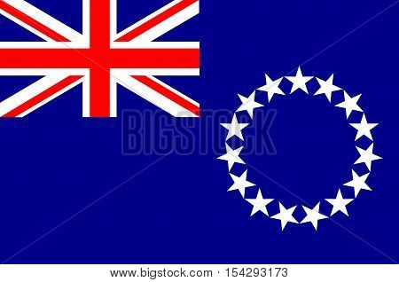 Flag of Cook Islands (New Zealand) Avarua - Polynesia.