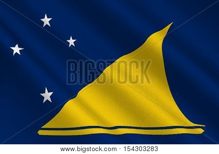 Flag of Tokelau (New Zealand) - Polynesia. 3d illustration