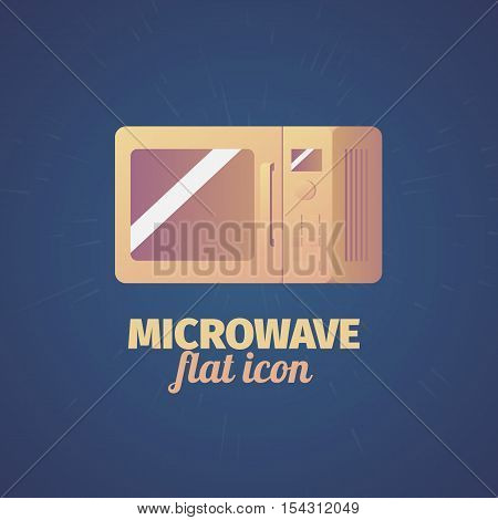 Cool flat microwave oven icon for web or print