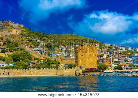 View On Old Red Tower In Alanya
