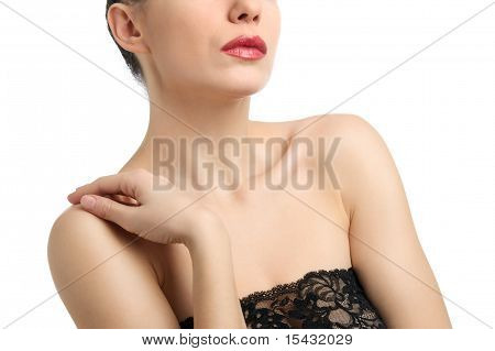 Headshot Topless młoda kobieta