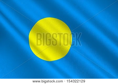 Flag of Palau Ngerulmud - Micronesia. 3d illustration