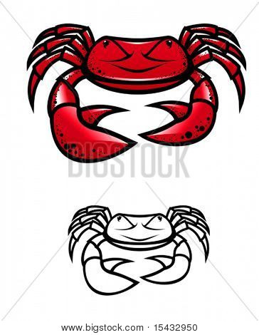 Rode krab met klauwen. JPEG-versie ook beschikbaar