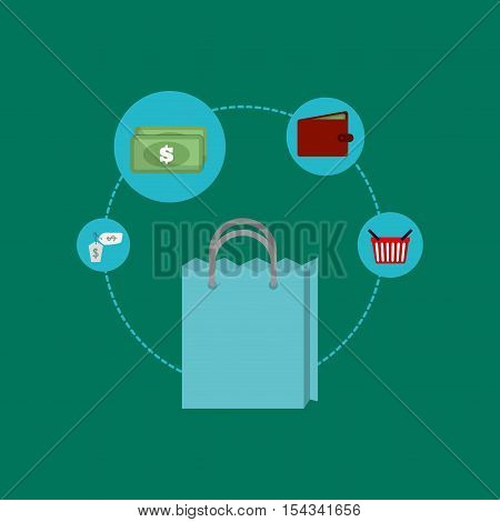shopping money online vector illustration graphic design