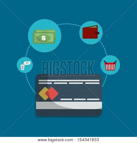 shopping money online vector illustration graphic design