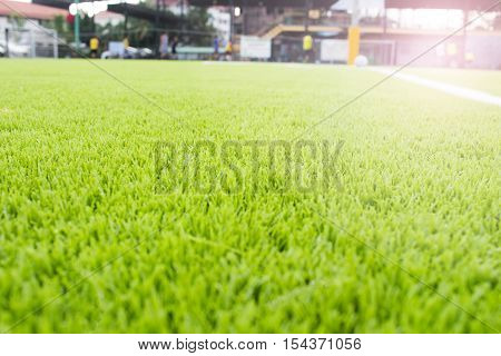 Artificial Turf Football Field Green White Grid