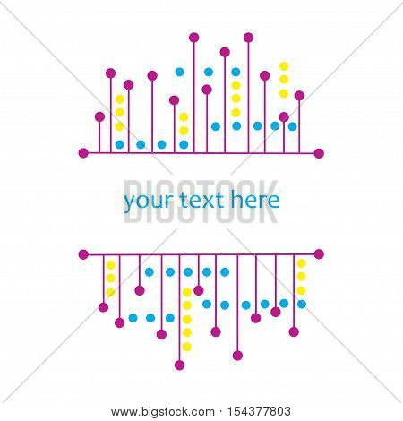 Abstract bright frame with line and blob. Vector stock decorative element isolated on white background