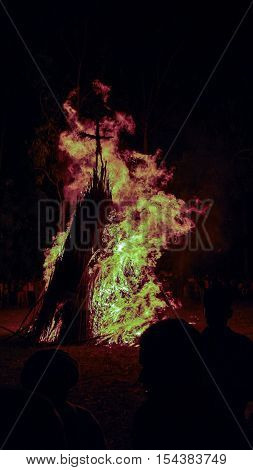 Ceremony of Meskel Holy Cross finding festival burning cross Bahir Dar Ethiopia