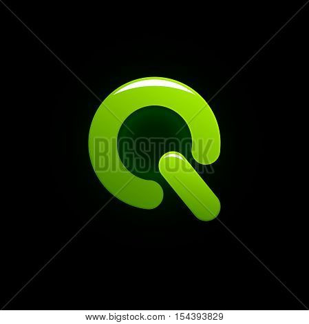 Vector sign letter Q green power concept