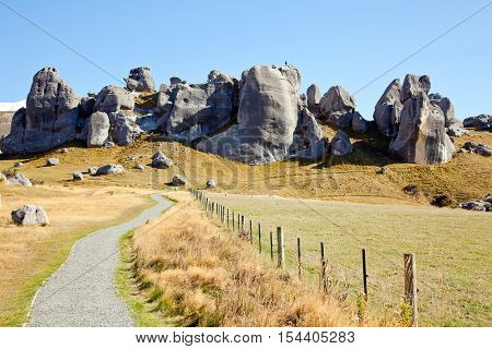 Stone Mountain Landscpe at Castle Hill New Zealand