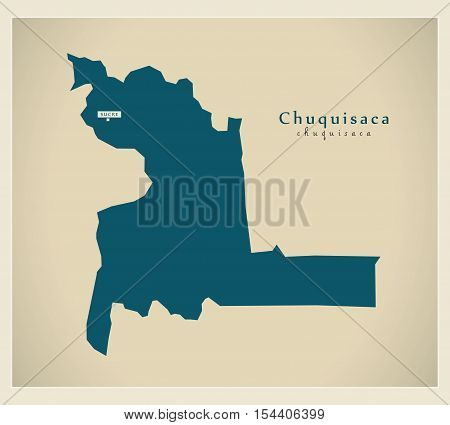 Modern Map - Chuquisaca BO Bolivia illustration vector