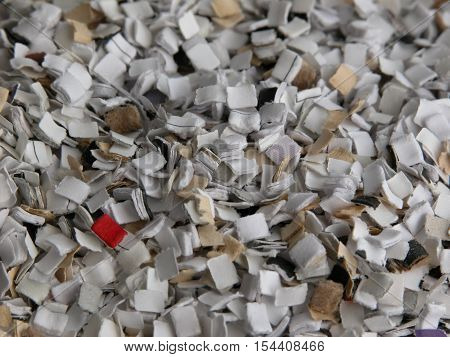 Close-up of small paper parts, texture, pattern