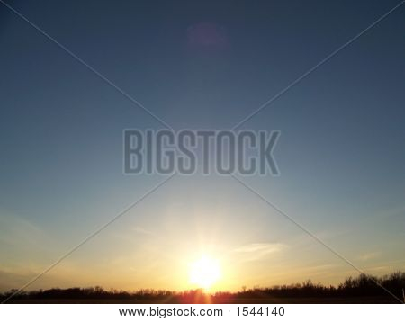 蓝色夕阳