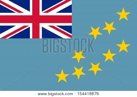 Flag of Tuvalu Funafuti - Polynesia. illustration