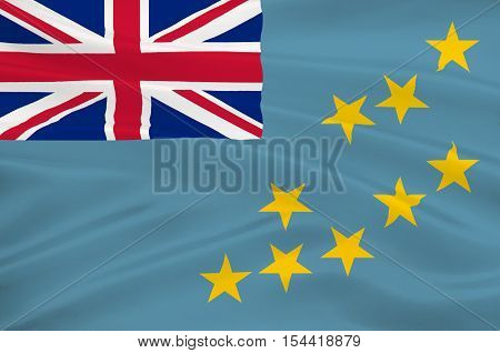 Flag of Tuvalu Funafuti - Polynesia. 3d illustration