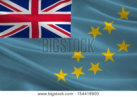 Flag of Tuvalu Funafuti - Polynesia. 3d illustration