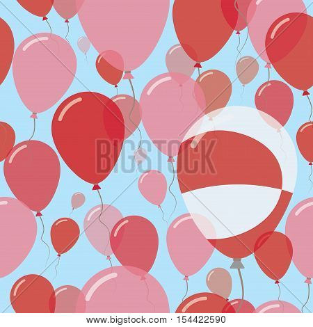 Greenland National Day Flat Seamless Pattern. Flying Celebration Balloons In Colors Of Greenlandic F